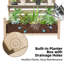Cloison d'intimité d'extérieur avec jardinière, H 72,8 po x l 26 po x P 41,3 po, paravent de patio autoportant en bois massif avec tablette à 2 niveaux, naturel-132400911-132400908