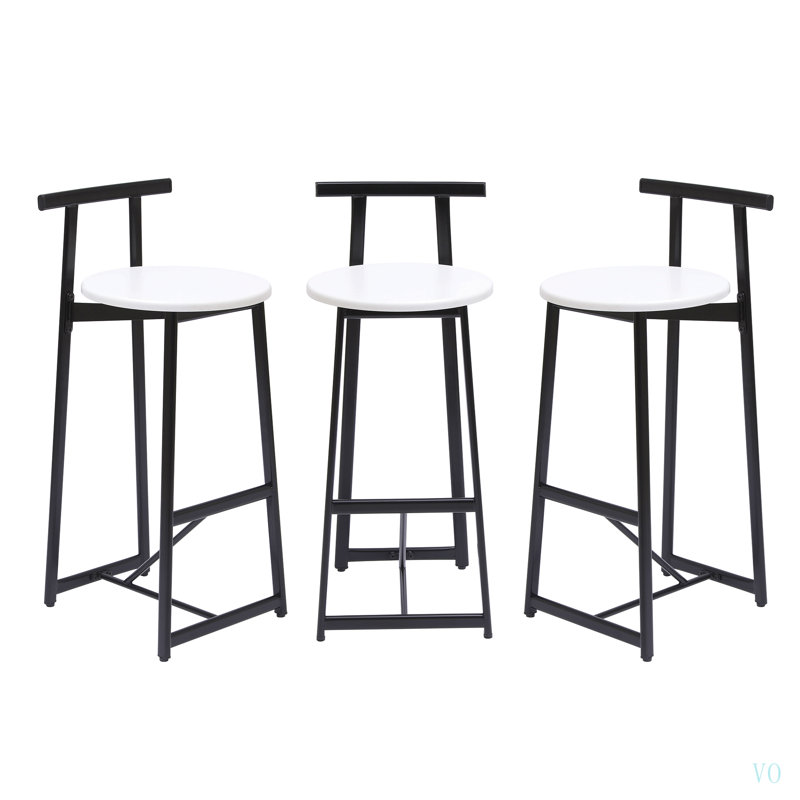 Ensemble de 3 tabourets de bar avec dossier pour la salle à manger