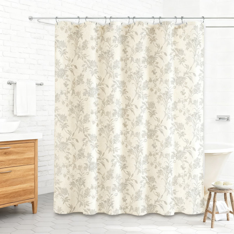 Rideau de douche Floral, Gris