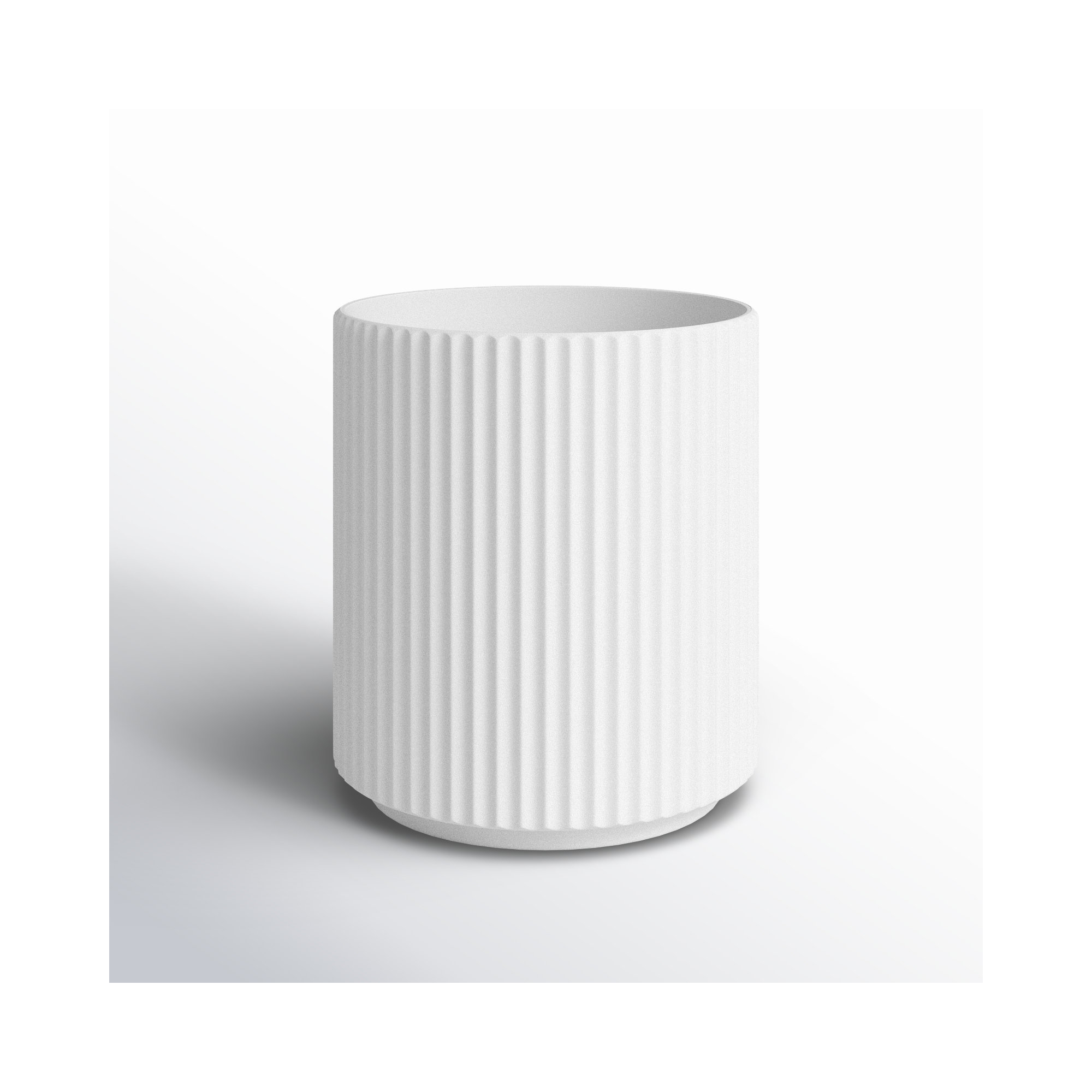 Demi Series Round Planter, 1, 16" H x 14.75" W x 14.75" D, White