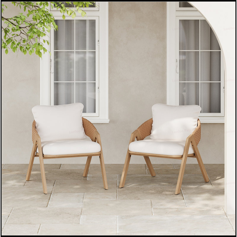 Durable Rattan Patio Chair Set With Weather-Resistant Cushions, For Outdoor Relaxation And Entertaining., Beige