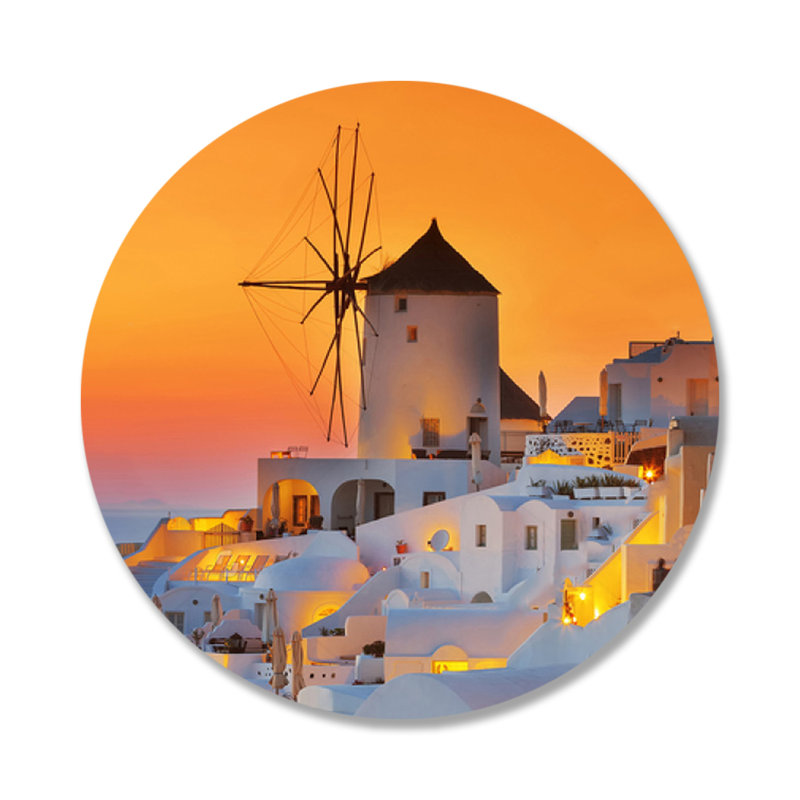 Santorini Sunset - photographie non encadrée, Acrylique, H 36 po x l 36 po x P 36 po