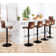Lolar Swivel Upholstered Adjustable Height Counter Stool with Metal Frame