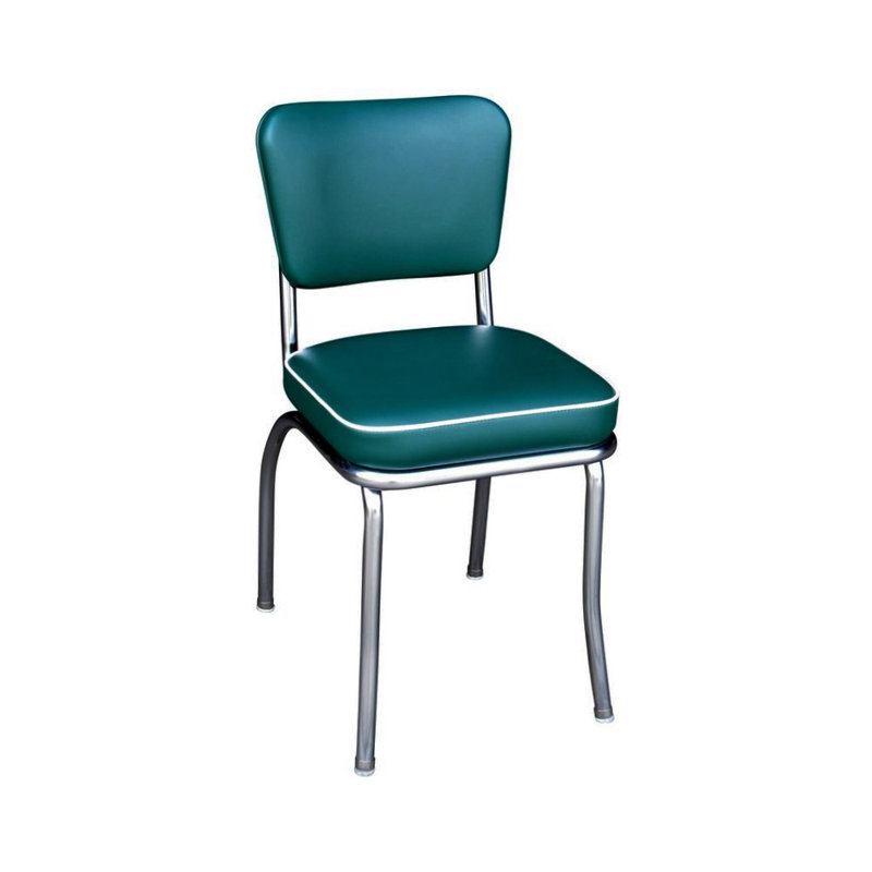 Chaise de salle à manger rembourrée rétro, Vert