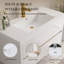 Meuble-lavabo mural 42 po avec lavabo, armoire de rangement flottante avec comptoir en résine de pierre et tiroirs à fermeture en douceur entièrement assemblés-1627649364