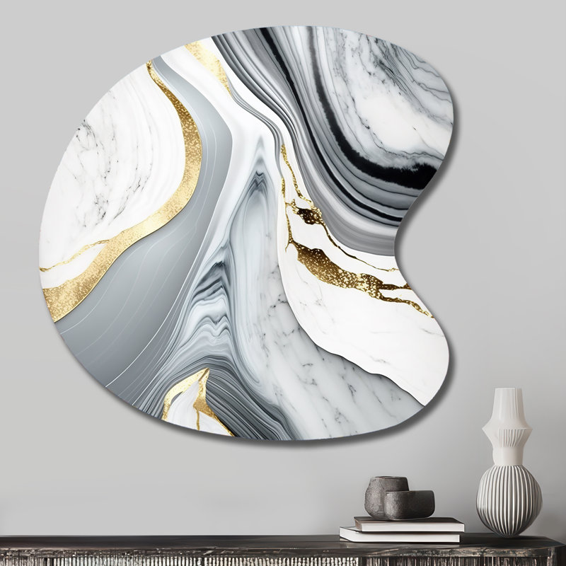 Bideford - Abstract Drop Shape Irregular Metal Wall Decor, 27" H x 27" W
