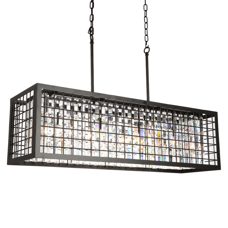 Luminaire suspendu linéaire pour îlot de cuisine 4 lumières Hargett