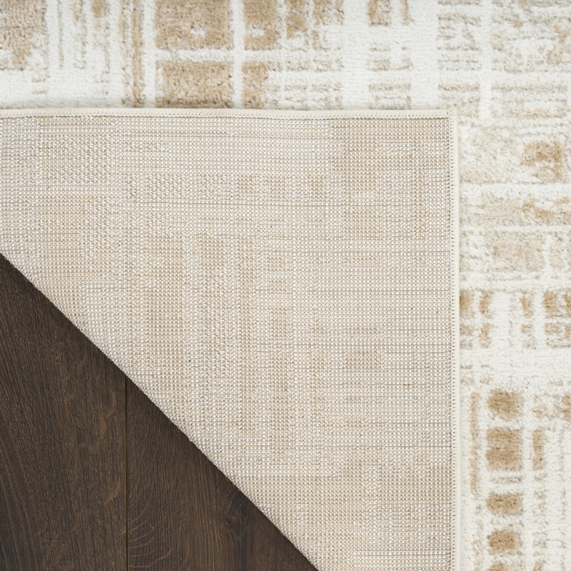 Lafever 5'3" x 7' Ivory Taupe Modern Indoor Rug, Rectangle 5'3" x 7'