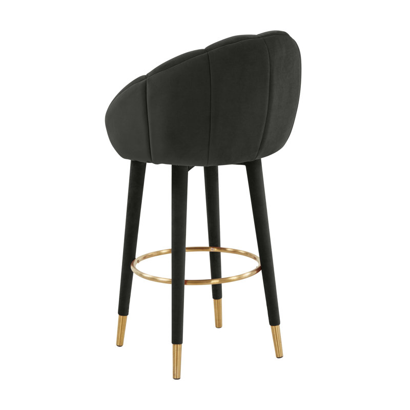 Lowther Myla Swivel Stool, Black, Bar Stool (30.8” Seat Height)