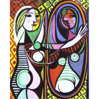 «Girl devant le miroir» par Pablo Picasso - impression sur toile tendue