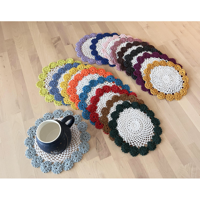 Accessoire de table en coton Farlee, Bleu marine