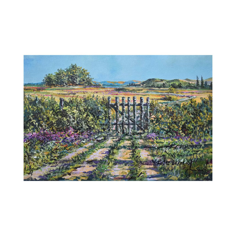 Mary's Field by Sinisa Saratlic - Painting on Canvas, Wrapped Canvas, 20.32cm H x 30.48cm W x 1.91cm D