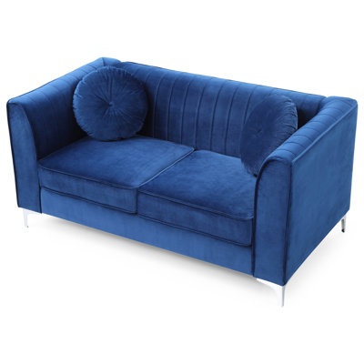 Delray 65in Loveseat, Navy Blue