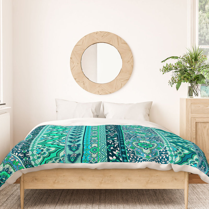 Farah Stripe Damask Duvet Cover, Queen Duvet Cover