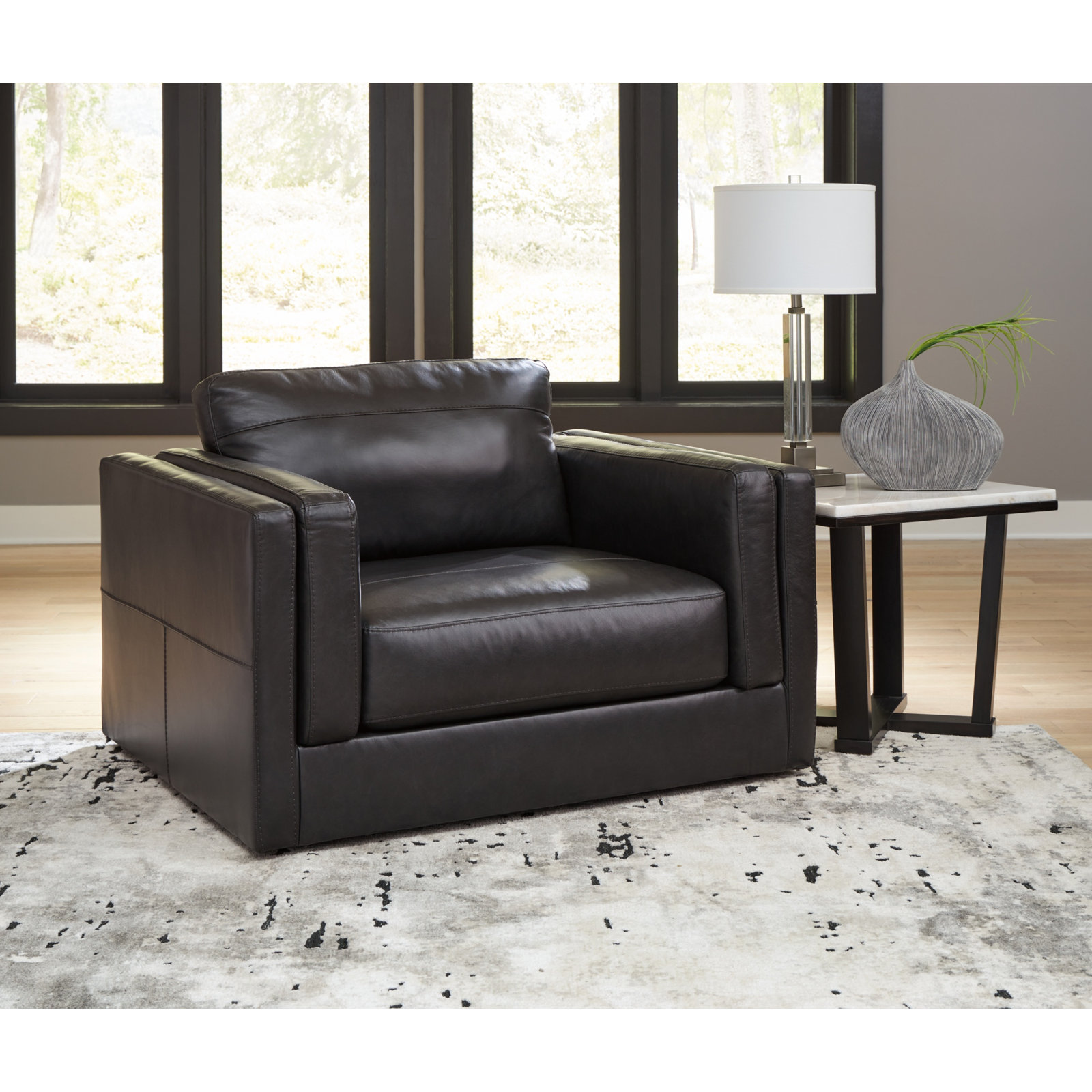 Ehitan Genuine Leather Accent Chair