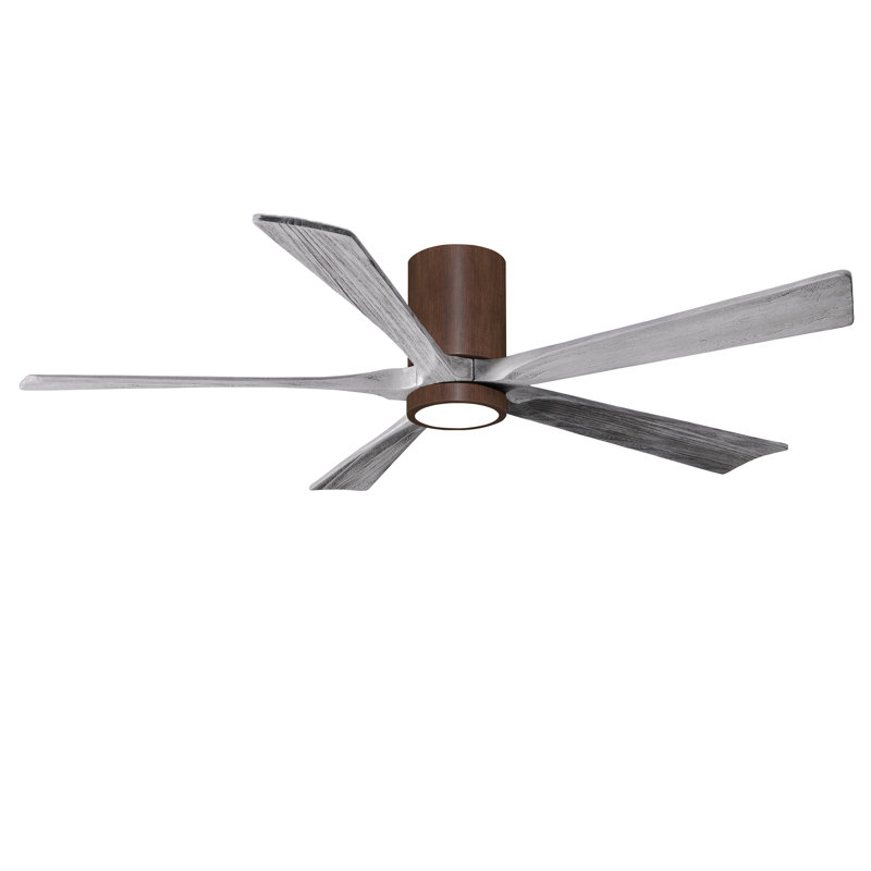 Ventilateur de plafond à 5 pales DEL avec ensemble d'éclairage inclus Irene, Ton noyer, 60", Ton bois de grange