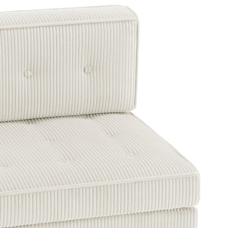 Upholstered Tufted Corduroy Modular Sectional with Pillow Back, Beige, 4
