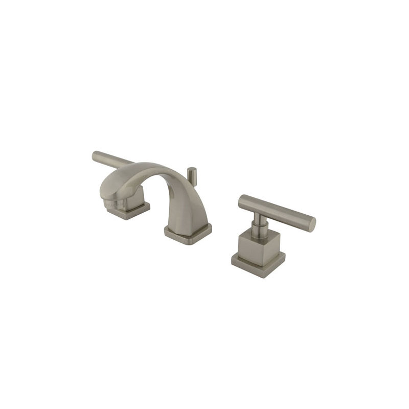 Rio Widespread Bathroom Faucet with Drain Assembly, Satin Nickel