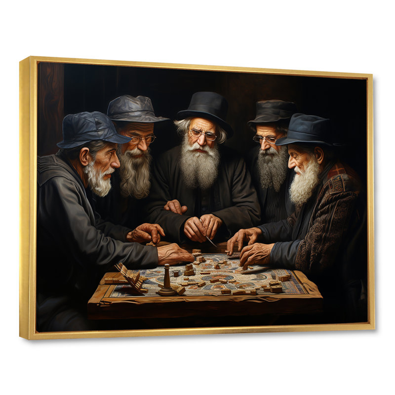Judaïsme dévotion II - impression, H 12 po x l 20 po x P 1 po, Cadre flottant doré