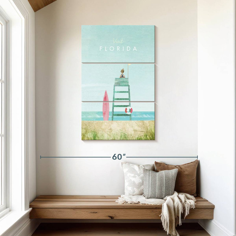Affiche de voyage rétro Nicci Florida, H 45 po x l 28 po