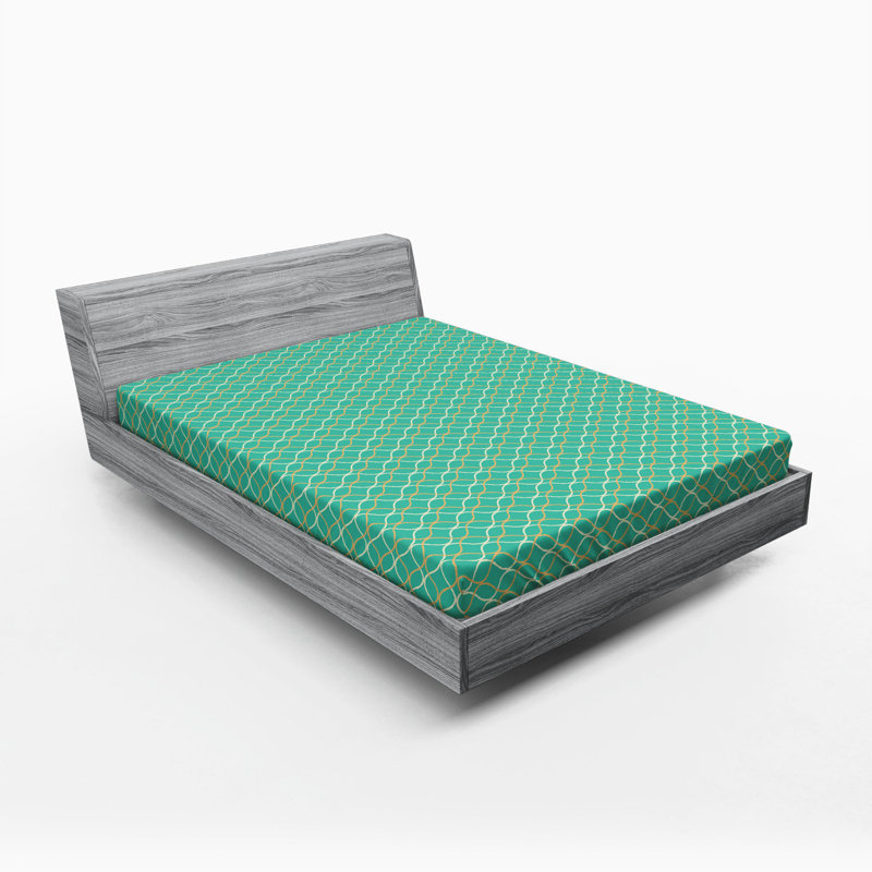 Microfiber Geometric Fitted Sheet, Full Fitted Sheet