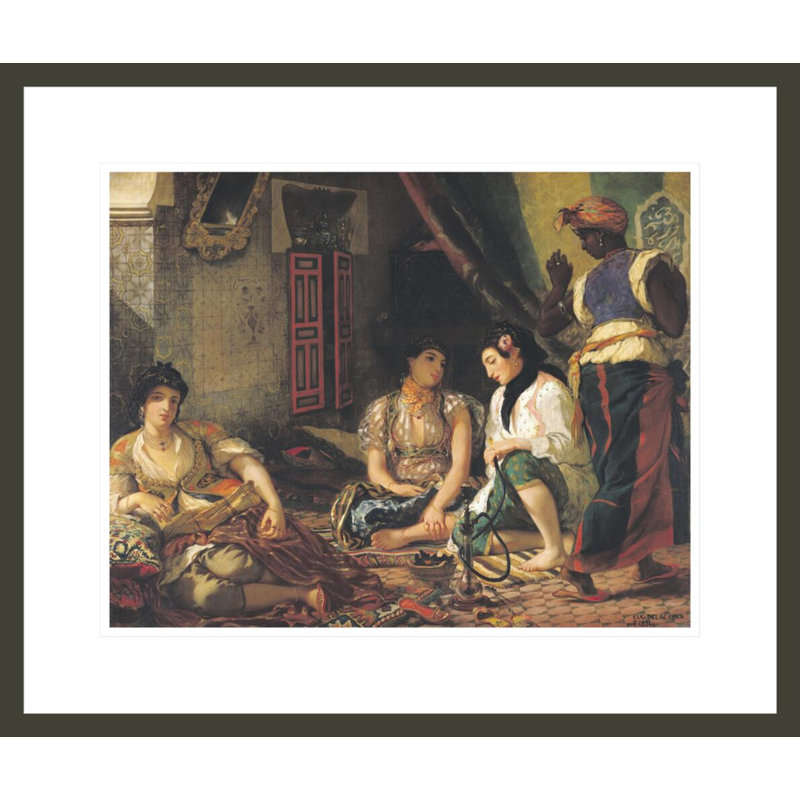 Les femmes d'Alger dans leur appartement par Eugène Delacroix, H 17,75 po x l 21,06 po