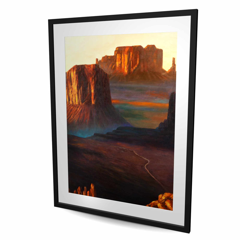 Reproduction de parc tribal Monument Valley | Décoration intérieure encadrée, Noir