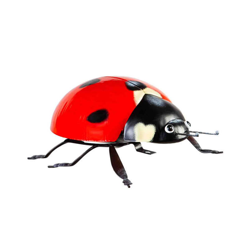 Statuaire de jardin en forme de coccinelle en métal Mamanbai
