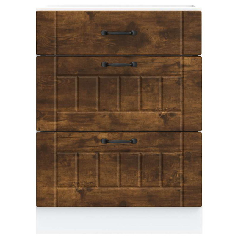 Pieds réglables en bois d'ingénierie vidaXL, H 32,1 po x l 23,6 po x P 18,1 po, Chêne fumé