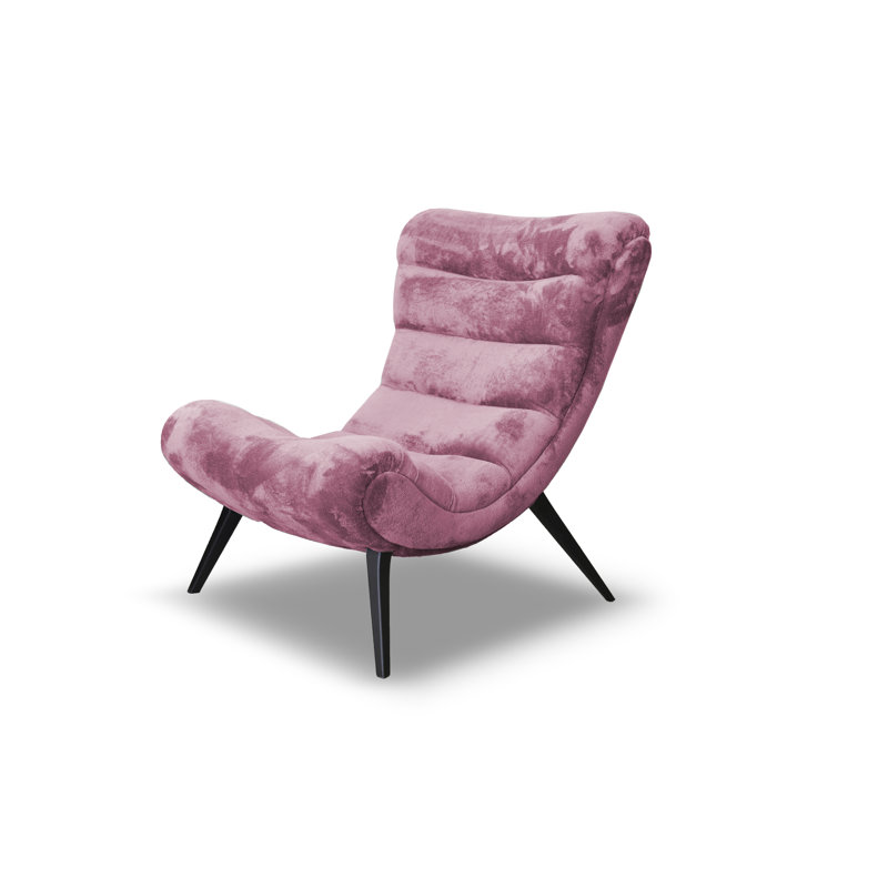 Owlswick Upholstered Swivel Slipper Chair, Dark Pink