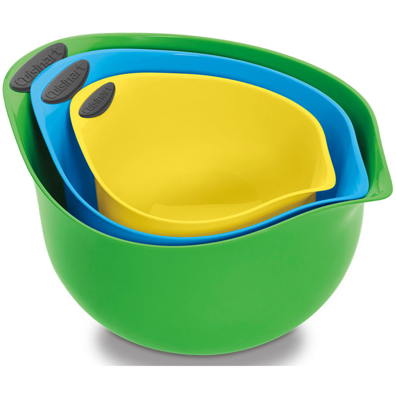 Ensemble de 3 bols à mélanger en plastique Cuisinart, Jaune / bleu / vert