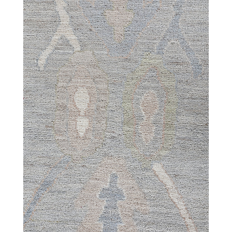 Tapis unique noué à la main Jukerius - gris clair, 8 pi 3 po x 9 pi 11 po