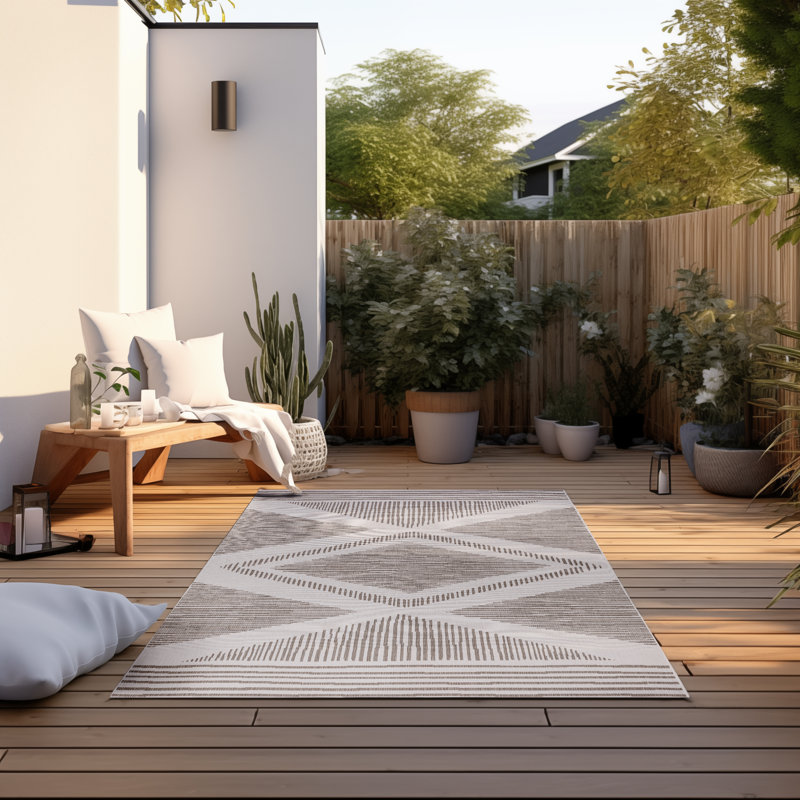 Gemini Geometric Indoor / Outdoor Area Rug, Rectangular 120 x 170cm