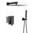 Wall Mounted Dual Shower - 12 Inch, Matte Black, Rainfall Type Black With Heads Inch Square,-121169379