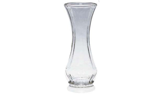 Vase de table en verre Solara, H 9 po x l 3 po x P 3 po