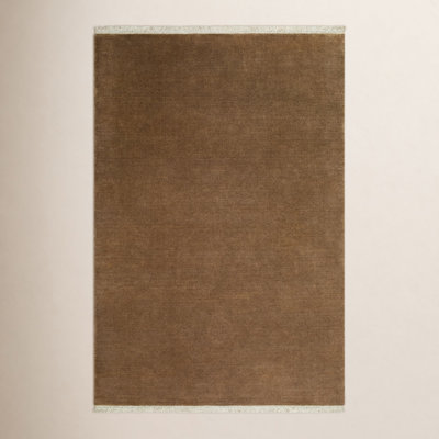 Clio Hand Loomed Wool Dark Brown Rug