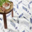 Amari 12x19 Chevron Polished Marble & Aluminum Inlay Mosaic Tile-995789252