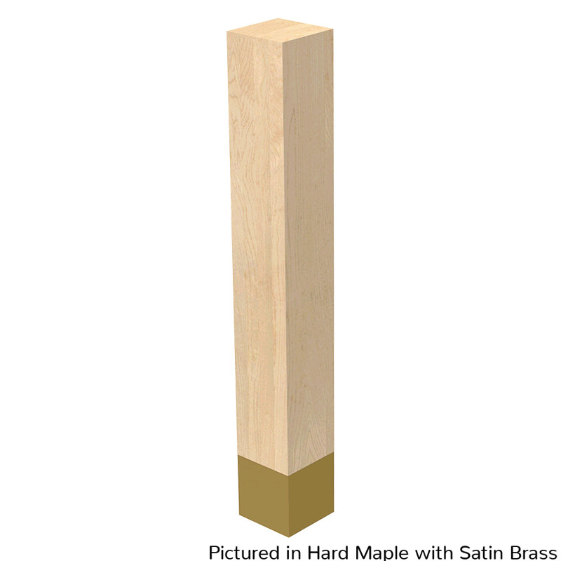Hakan Table Leg, 29" H x 4" W x 4" D, Satin Brass