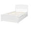 Lit plateforme simple avec deux tiroirs pratiques - Bois massif pour un cadre de rangement confortable pour la chambre à coucher-1343571872
