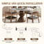 Ensemble de 5 tables de salle à manger modernes en pierre frittée moderne avec chaises paresseuses amovibles en cuir confortable pour 4 personnes-1530057419-1530057418-1530057417