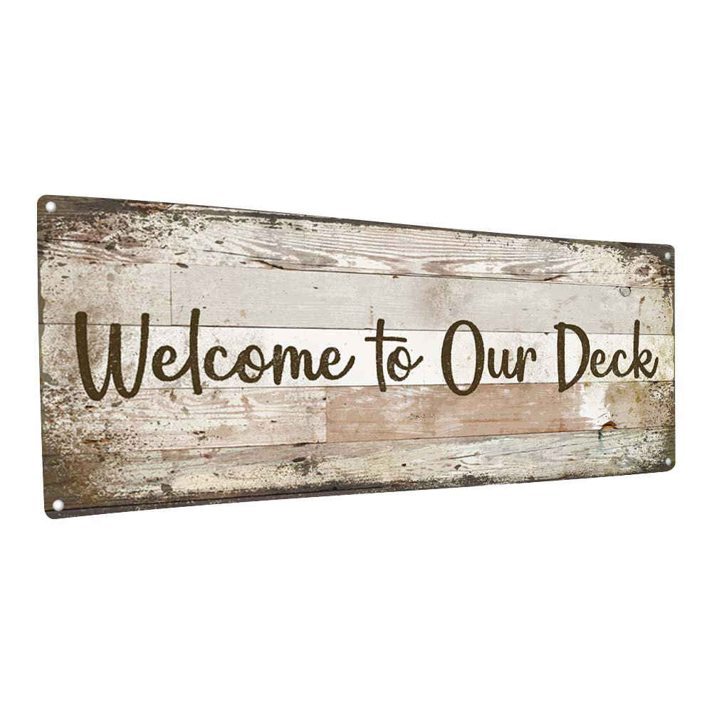 Yesnia Welcome to Our Deck Metal Sign Gracie Oaks