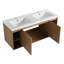 Meuble-lavabo mural 48 po avec double lavabo, charnière de porte à fermeture douce, 4 compartiments de rangement ouverts