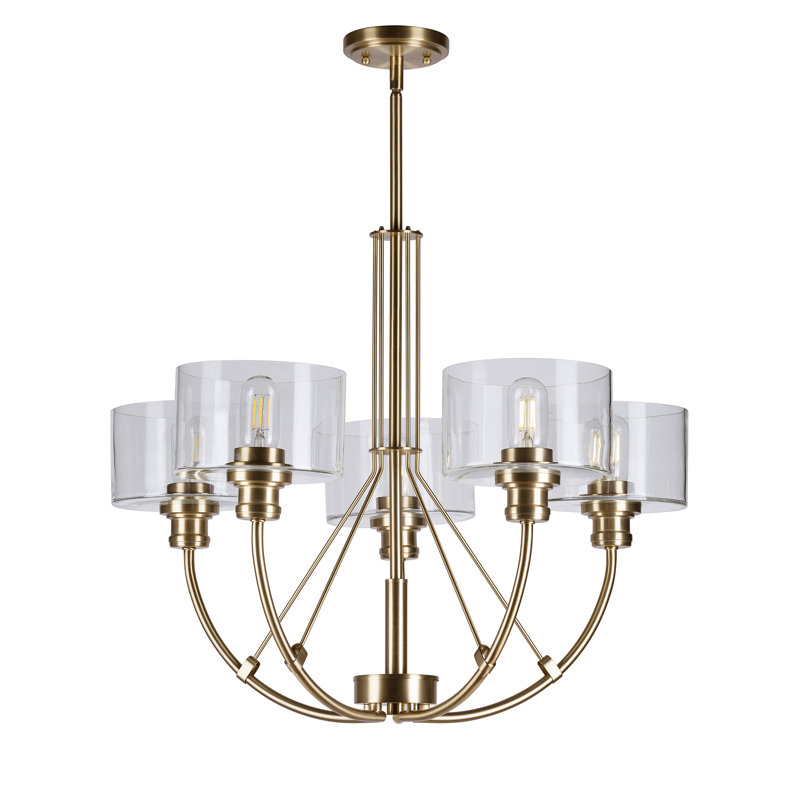 Dowding 5 - Light Dimmable Tiered Chandelier, Soft Gold