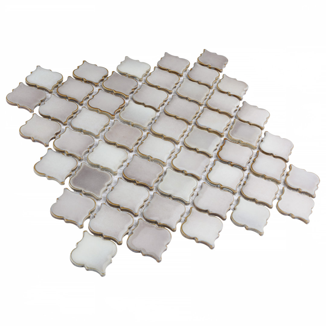 Hudson Tangier 12-3/8 " x 12-3/8 " Porcelain Mosaic Floor and Wall Tile Merola Tile 