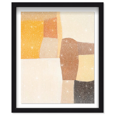Tawny Hues I Shadowbox Abstract Print by Oliver Gal, Black Frame, 16 x 20