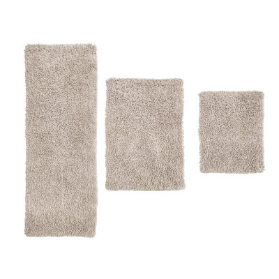 Hearon Rectangle 100% Cotton Non-Slip 3 piece Bath Rug Set