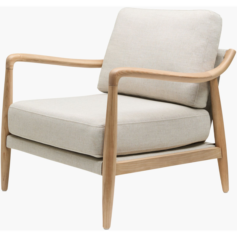 Becki Owens x Surya Gaviota Accent Chair, Gray Linen Blend