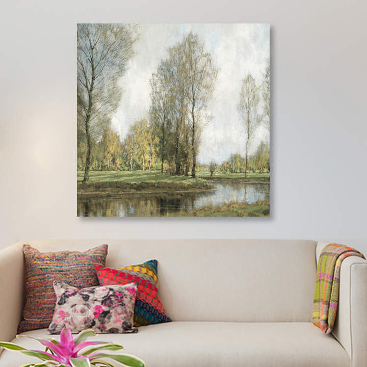 «Down by the Water II», reproduction sur toile, H 26 po x l 26 po x P 1,5 po, Toile tendue, Pas de tapis