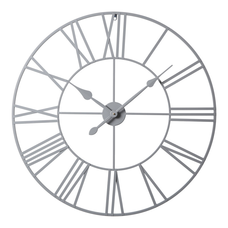 Elienor Iron Wall Clock, 80cm H x 80cm W x 4cm D, Grey