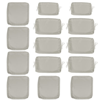 14-Piece Patio Cushion Outdoor Covers With Zipper - Replacement For 7 Pieces 6 Seater Outdoor Furniture Sofa Covers Only For Sofa, Couch, Furniture (Cover ONLY)